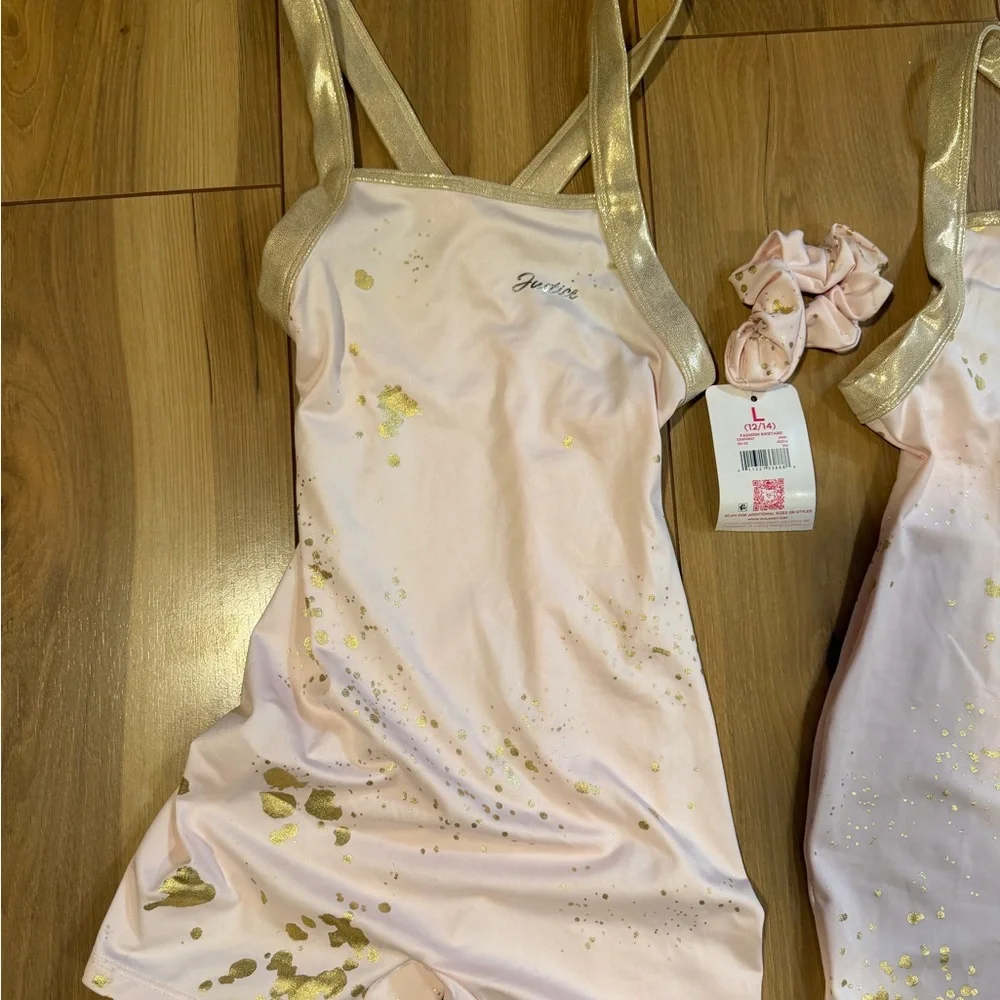 NWT Justice Girls Dance & Gymnastics Biketard - Size 10 & 12/14